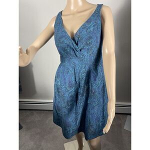 Lands End Blue Paisley Size S‎ Boho , Knee length
